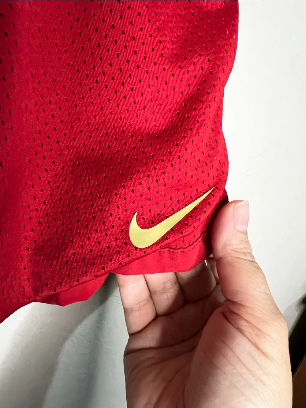 Nike Dri-FIT San Francisco 49ers Red Mesh Running Training Athletic Shorts